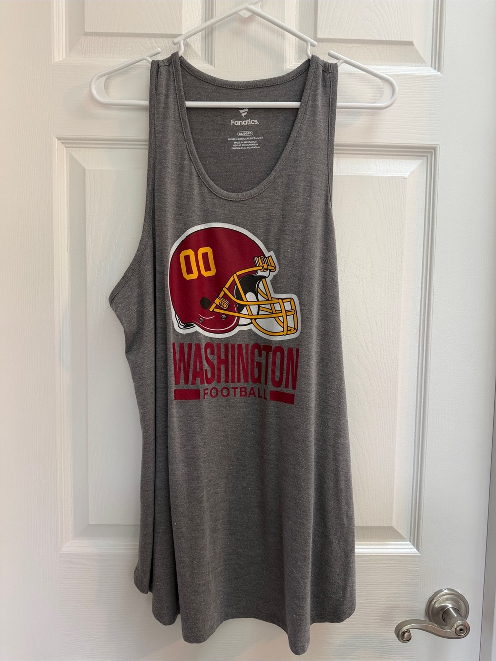 Fanatics Washington Football Gray Sleeveless Tank with Helmet Graphic
